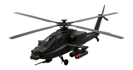 Attack helicopter with night vision equipment and laser designator