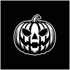 halloween black and white pumpkin vector 