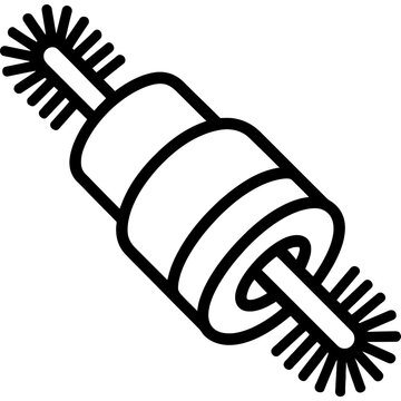 recommend clip art: Battery terminal cleaner outline icon vector
