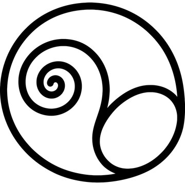 Moon snail shell round globe outline icon vector