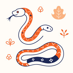 Fototapeta premium vector illustration of a cartoon snake
