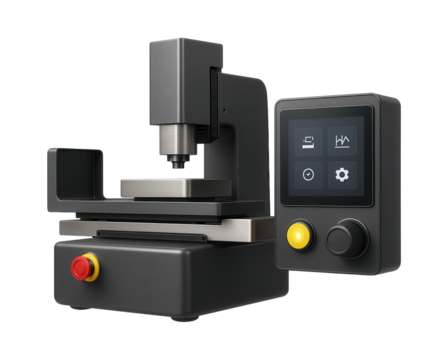 Automatic surface grinder with a linear motor drive and touchscreen interface for electronics manufacturing lines