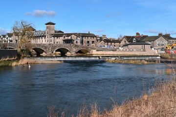 The weir on the River Kent in the middle of Kendal