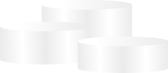 Minimalist white cylinder podium set for clean product display