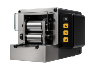 Precision roll forming machine with variable speed control for delicate metal foil shaping in a microelectronics component plant