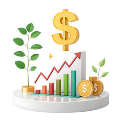  png growth money isolated on background white