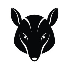 Silhouette vector of an armadillo head with armored texture for desert animal theme Vector illustration