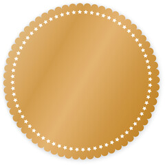 gold round award banner with star frame - vector design element	
