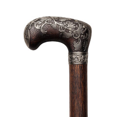 Ornate wooden walking stick handle