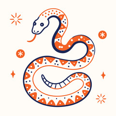Obraz premium vector illustration of a cartoon snake