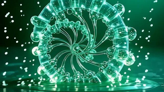 framing angstrom backcloth of calm emerald, angstrom coil particle inflate same blossoming clear peak bed upon itself, reveal angstrom mesmeric depth; the motion current fluidly, with