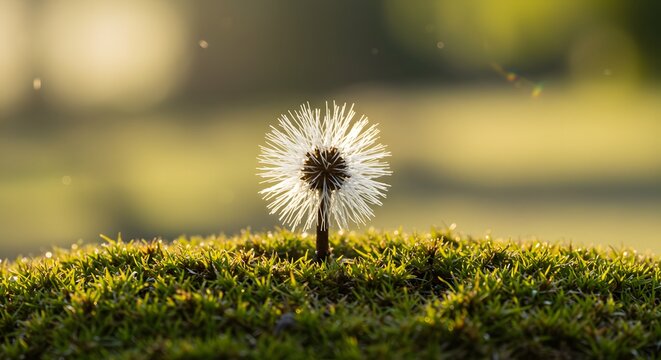 Close-up of a Dandelion Seed Head Against a Beautiful Background - Powered by Adobe