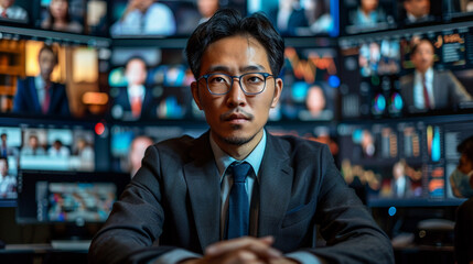 Global video conference with diverse participants from different continents, multiple screens showing various cultural backgrounds, seamless digital connectivity, modern communication technology