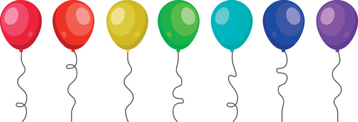 Colorful decorative balloons for celebration events and festivities. Balloon in cartoon style.