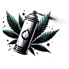 Spray painted graffiti leaves sprayed isolated with a white background