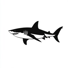 Fototapeta premium Silhouette of a great white shark (1)