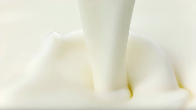 Rich milk pouring, thick milk, cream, yogurt effect Thick, creamy liquid pouring in a satisfying, viscous flow. 4K food background