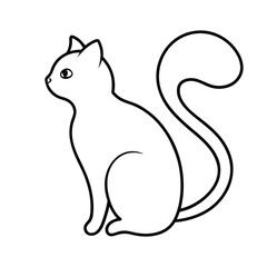 Cat outline with heart tail shape