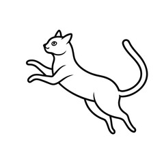Outline cat jumping minimal icon