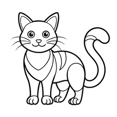 Outlined cat tail wrapped feet