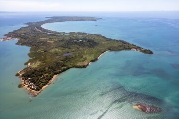 Nosy Faly Island off the coast of Madagascar – Also called Happy Island, aerial view