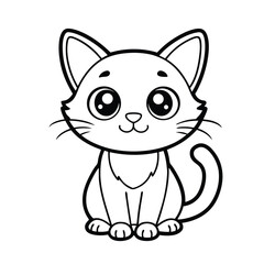 Outlined kitten with big eyes