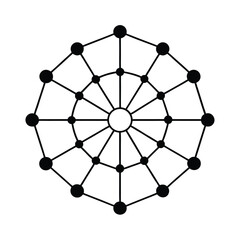 Concentric Circles with Dotted Lines A Vector Design with Color Variations