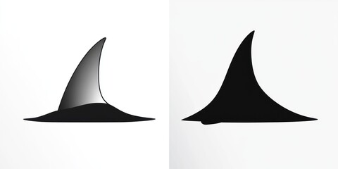 Fototapeta premium Shark Fin Silhouette