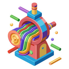 Creative clay extruder tool with vibrant colorful polymer clay for crafting