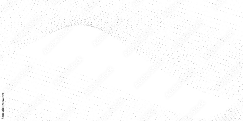 Poster abstract halftone curve gradient pattern with flowing dots particles wave isolated on transparent ba
