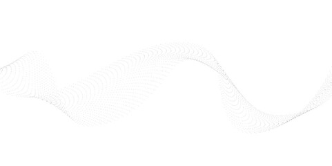 Fototapeta premium Abstract Waveform Dot Swirls on White. Dotted halftone waves. Abstract liquid shapes, wave effect dotted gradient texture waves isolated vector