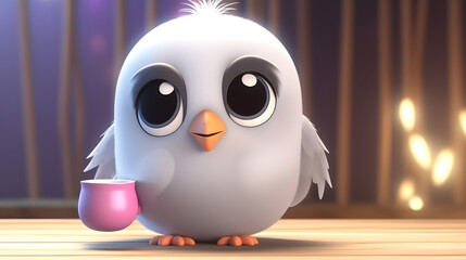 3D Rendered Kawaii Penguin