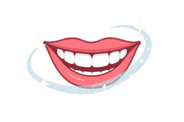 Fototapeta premium Sparkling White Teeth and Glowing Smile on Transparent Background