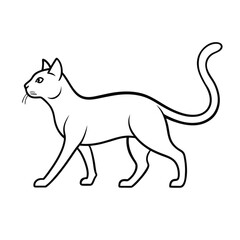Walking cat outline side profile