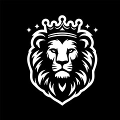lion king logo vector wearing crown