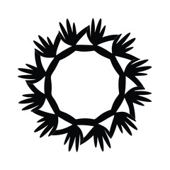 Flat Vector Illustration of Connected Hands Forming a Collaborative Network