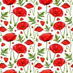 Obraz premium Seamless poppy pattern