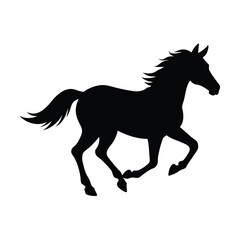 Obraz premium Galloping Horse Captured In Full Motion Scene Line Art Vector illustration