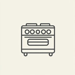 Obraz premium Simple outline drawing of a stove (1)