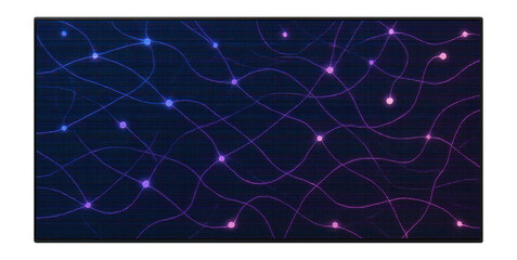 Panel with a matte surface and embedded micro-LEDs displaying abstract animations.