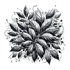 Spray painted graffiti leaves sprayed isolated with vector with white baground