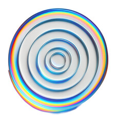 Naklejka premium Layered circular panels each bending light into a separate hue.