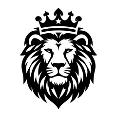 lion king logo vector wearing crown