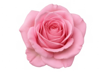 Delicate pink rose blooming, petals softly unfurling against transparent backdrop, highlighting botanical elegance and floral intricacy