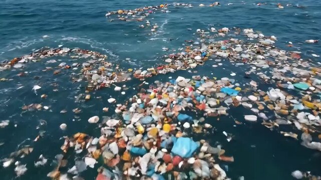 Ocean of Waste Plastic Pollution Crisis in Blue Waters.