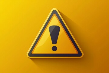 Yellow warning triangle sign with exclamation mark signaling caution and potential danger