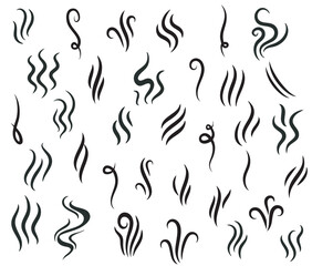 Smoke Steam Icon Set Aroma Heat and Vapor Vector Logos Vector Illustration