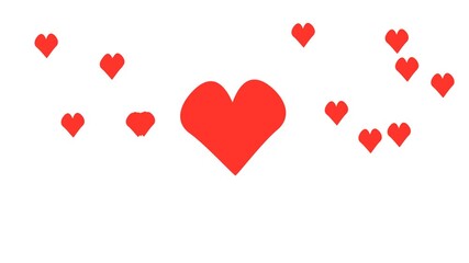 Red heart shapes floating upward in a seamless animation on transparent background. Perfect for romantic, love-themed videos, Valentine’s content, or motion overlays. - Powered by Adobe
