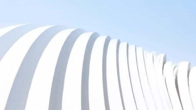Abstract White Architectural Structure Against Light Blue Sky