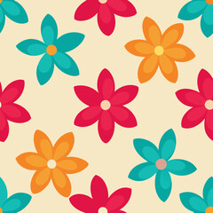 pattern with colourful flowers